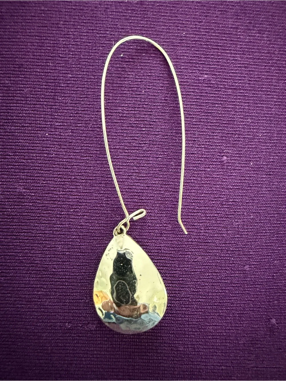Sterling Silver Teardrop Dangle Earrings - Silver